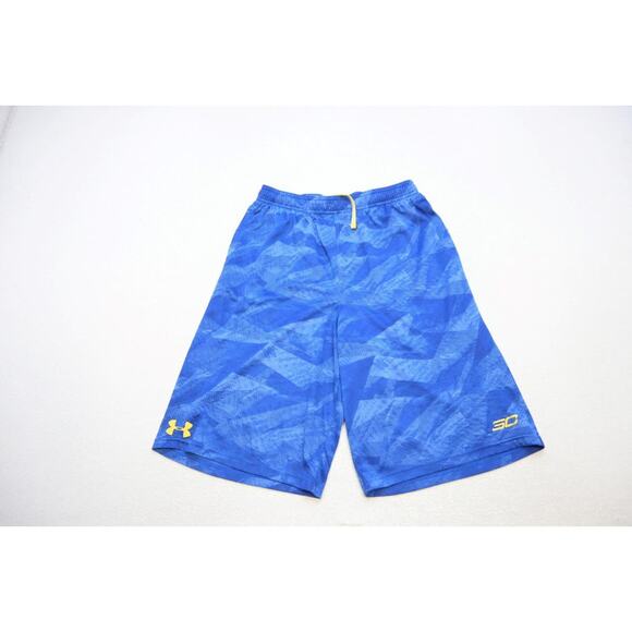 Under Armour Gym Shorts Steph Curry Blue Performance With Pockets Boys Sz XL - Picture 1 of 7